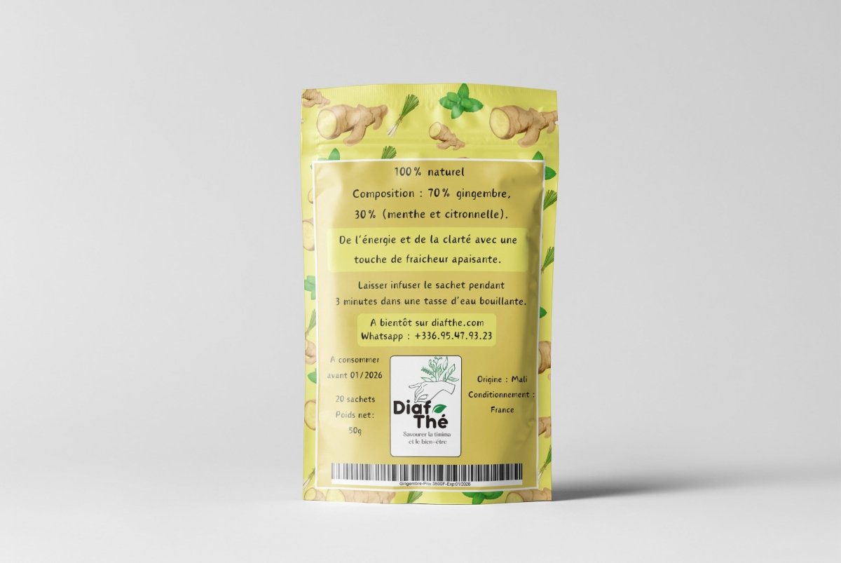 Gingembre Thé 100% digestion sain saine, soulageant les ballonnements