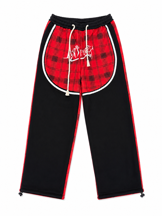 Pantalon Jogging Carreaux Rouge & Noir Unisexe – Style Streetwear Premium