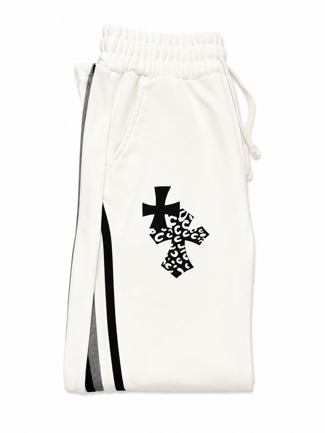 Pantalon Jogging Premium Blanc & Gris – Style Streetwear Unisexe