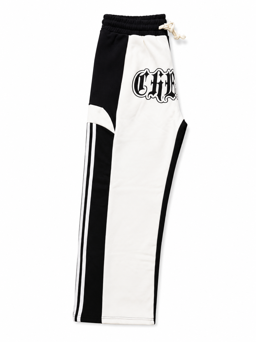 Pantalon Jogging Streetwear Noir & Blanc – Coupe Large Unisexe