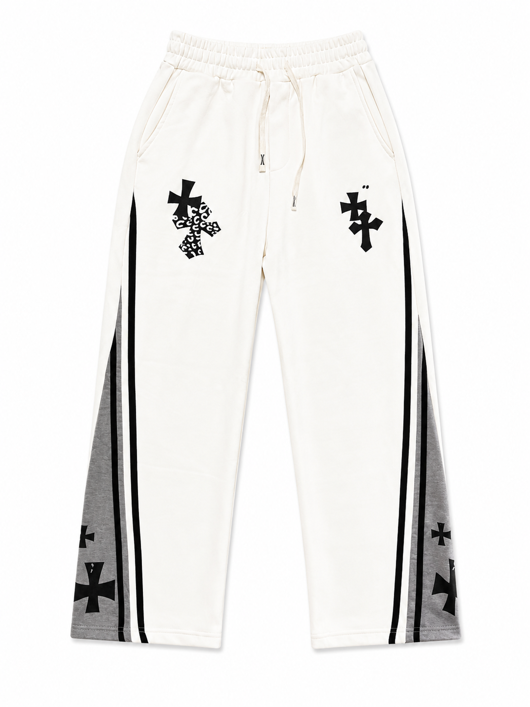 Pantalon Jogging Premium Blanc & Gris – Style Streetwear Unisexe