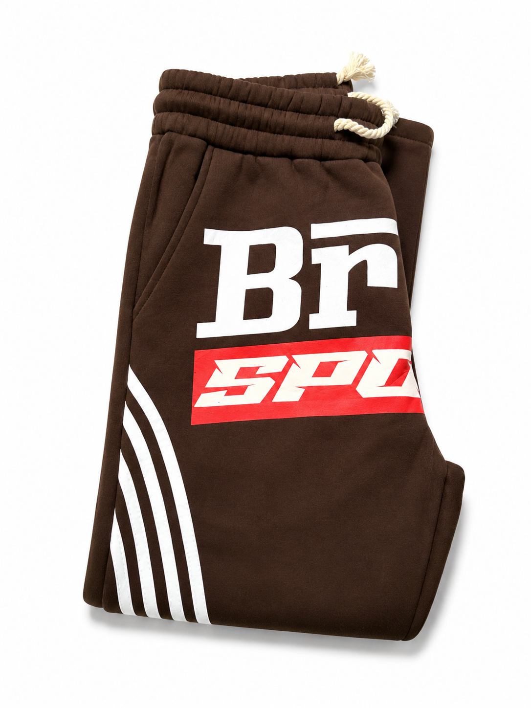 Pantalon Jogging Brand Sports Marron – Style Streetwear Premium Unisexe